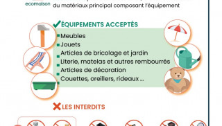 Les objets et matériaux de la maison sont à rapporter en déchèteries