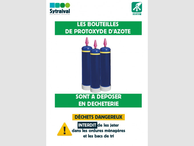 Collecte des bouteilles de protoxyde d'azote en déchèteries