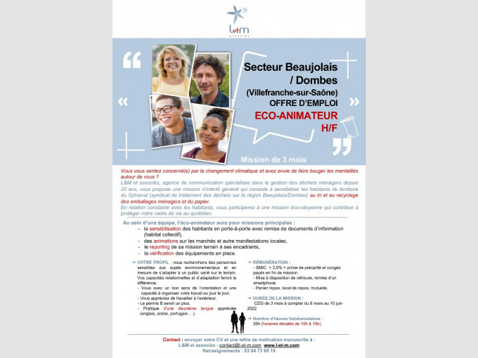 Offre d'emploi Eco animateur