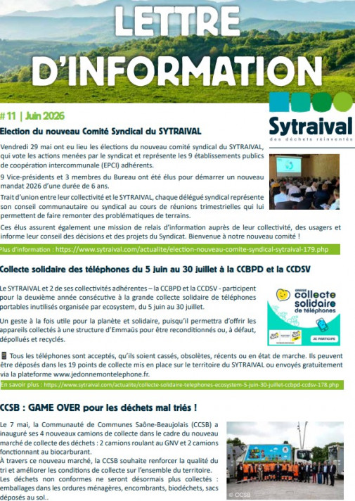La lettre d'information de juin est publiée
