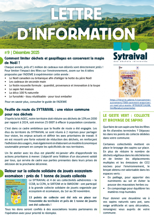 La lettre d'information de décembre est publiée !