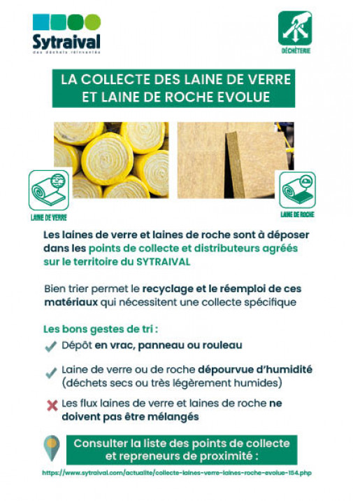 La collecte des laines de verre et laines de roche évolue