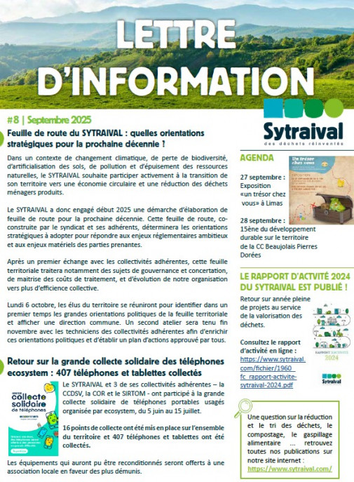 La lettre d'information de septembre est publiée !